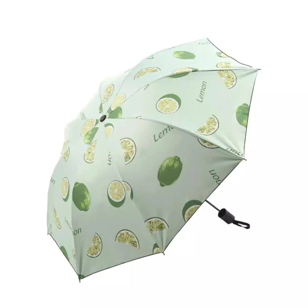 1pcs Fruit Umbrella Sturdy and Durable Manual Version Reinforced for Both Rain and Rain Small and Fresh Foldable and Portable Oasis Select 8 bone lime green full-fiber 8K
