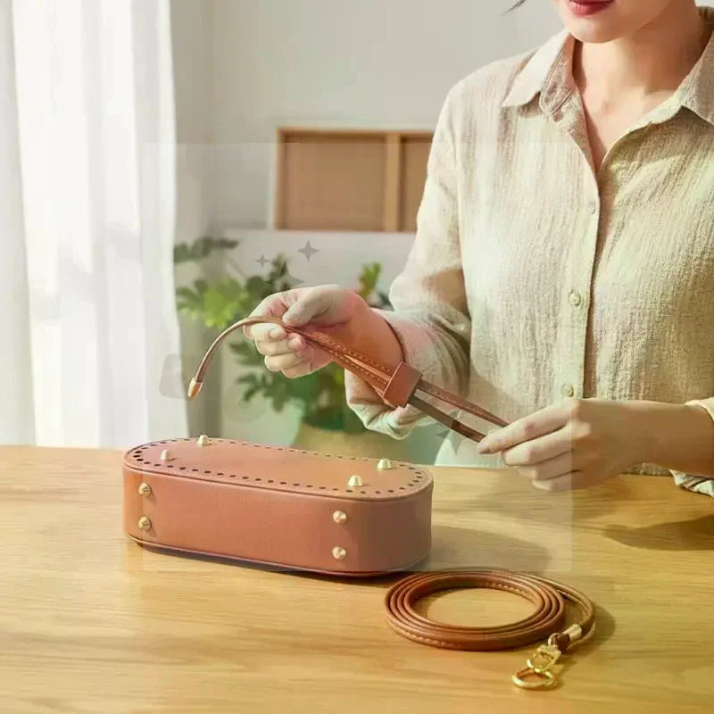 Crochet Handbag DIY Kit – PU Leather Bag Base, Strap & Chain DIY Bag Making Kit Oasis Select