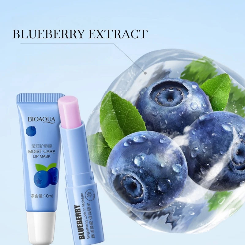 Blueberry Lip Care Set – Lip Balm & Mask with Vitamin E