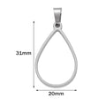 5pcs Stainless Steel Open Back Resin Molds Pendants Blanks Frame Hollow Bezel Charms for Earrings Necklace Bracelet DIY Making Oasis Select ST 20X31mm