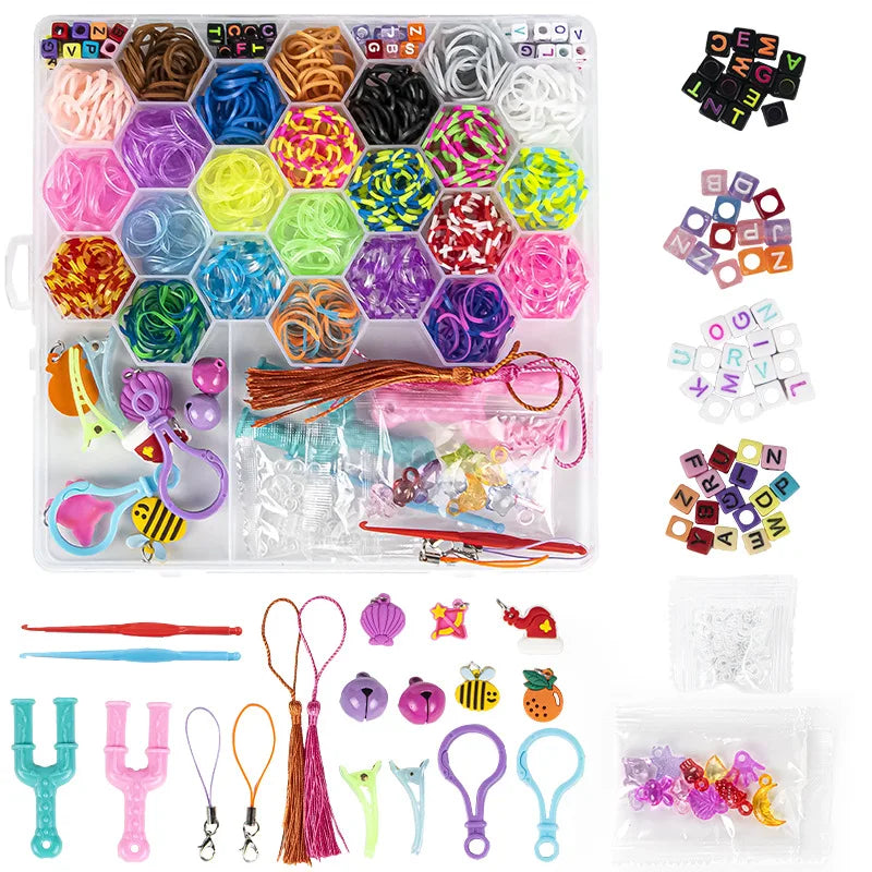1Set Elastic Rubber Band Refill Loom Bracelet Kit Organizer for DIY Knitting Friendship Craft Girl Kid Creativity Birthday Gift Oasis Select K1422ST00