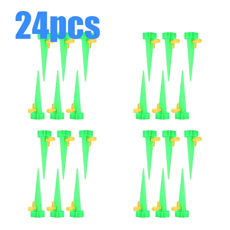 6/18/30pcs Automatic Flower Watering Device Adjustable Dripper Watering Device Self-Watering Gardening Potted Plant Irrigation Oasis Select 24pcs Green