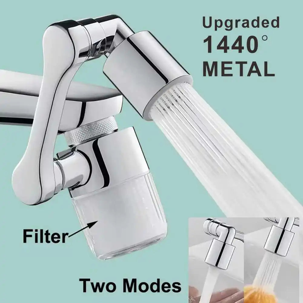 New Kitchen Faucet Extender with Filter 2 Modes Metal Universal Swivel Bubbler Nozzle 1440° Rotate Filtered Faucet Extension Oasis Select Faucet Extender
