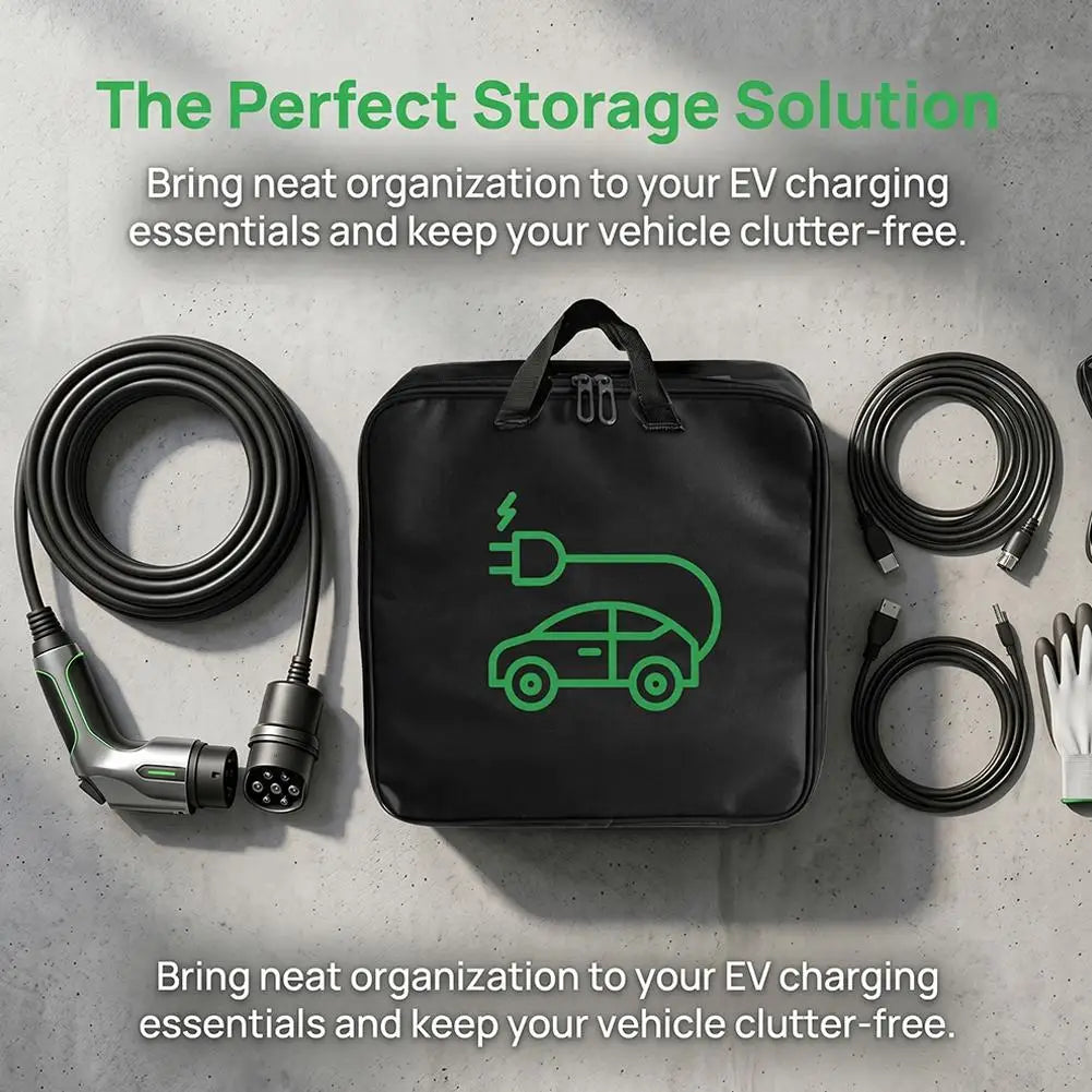 Car Charging Cable Storage Bag Oxford Cloth Waterproof EV Handled Bag For Electric Car Charger Trunk Organizer Oasis Select