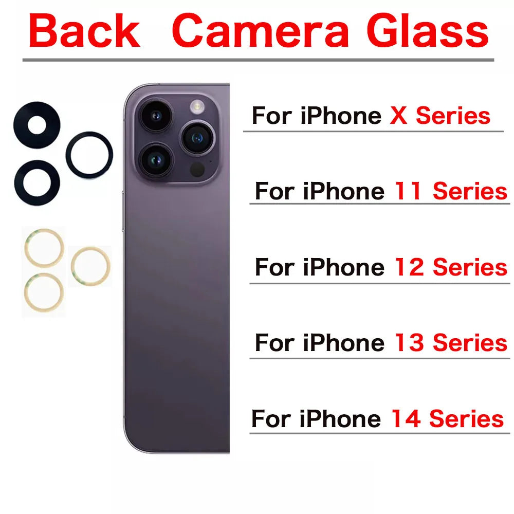 iPhone 11–14 Rear Camera Glass Lens Cover + 3M Sticker