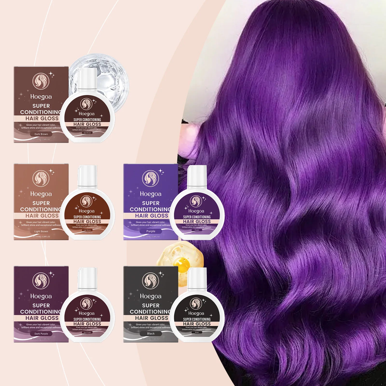 Super Hair Gloss Color Conditioning Enhance Color Boost Shine Deep Nourish Semi-Permanent Hair Color Conditioner For Brown Black Oasis Select