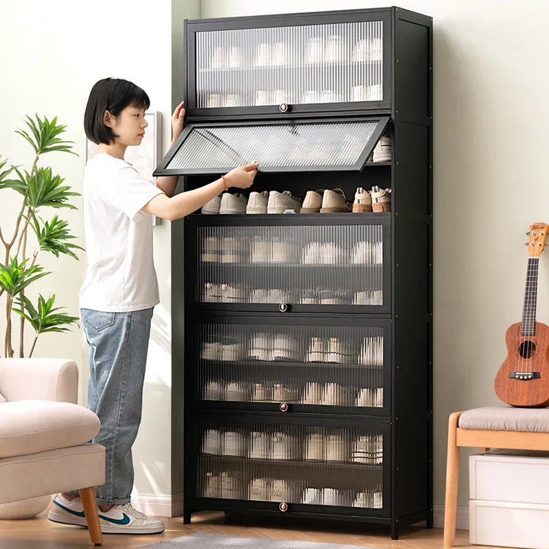 Shoe cabinet storage rack household modern door large capacity simple space saving ultra-thin solid wood Oasis Select