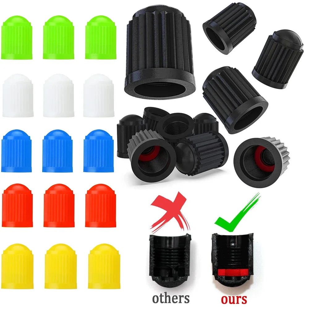 Tire Stem Valve Caps Tyre Valve Caps with O Seal Ring, Universal Stem Dust Covers for SUV, Cars, Bike, Motorcycles, Trucks Oasis Select