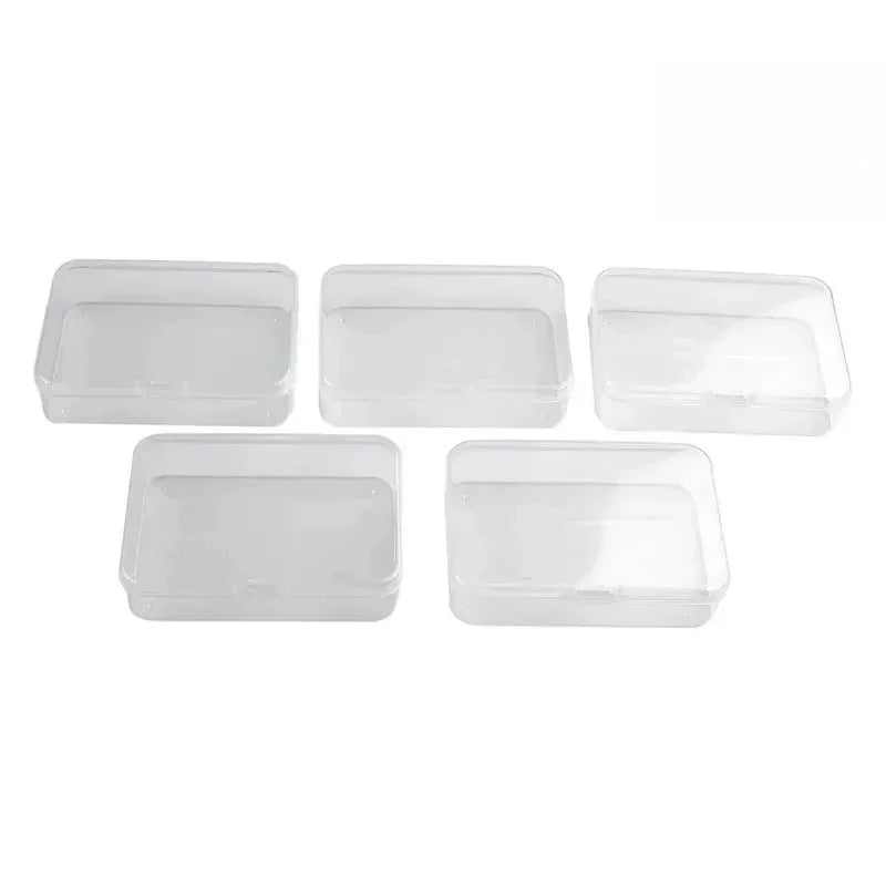 3Pcs Transparent Lidded Storage Box Small Organizer Case for Stationery Cosmetics Jewelry and Sundries Storage Containers Oasis Select