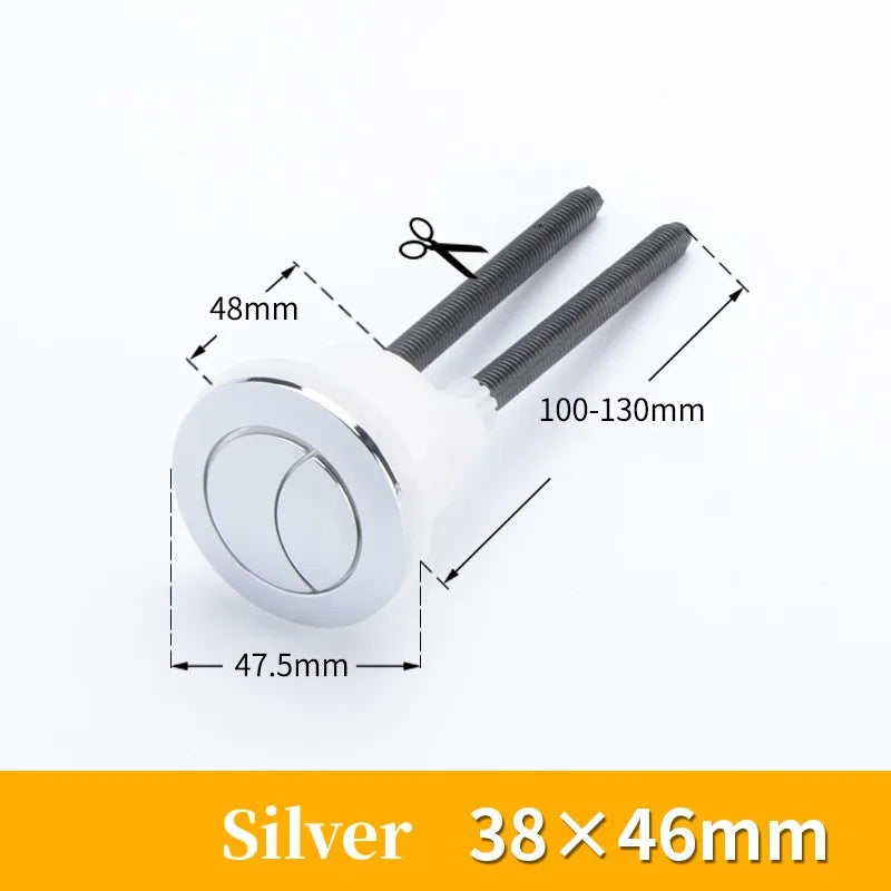 Universal Dual Flush Toilet Water Tank Button Round Shape Toilet Push Dual Flush Buttons Bathroom Push Switch 58/48/38mm Oasis Select Dual Button 38x46mm