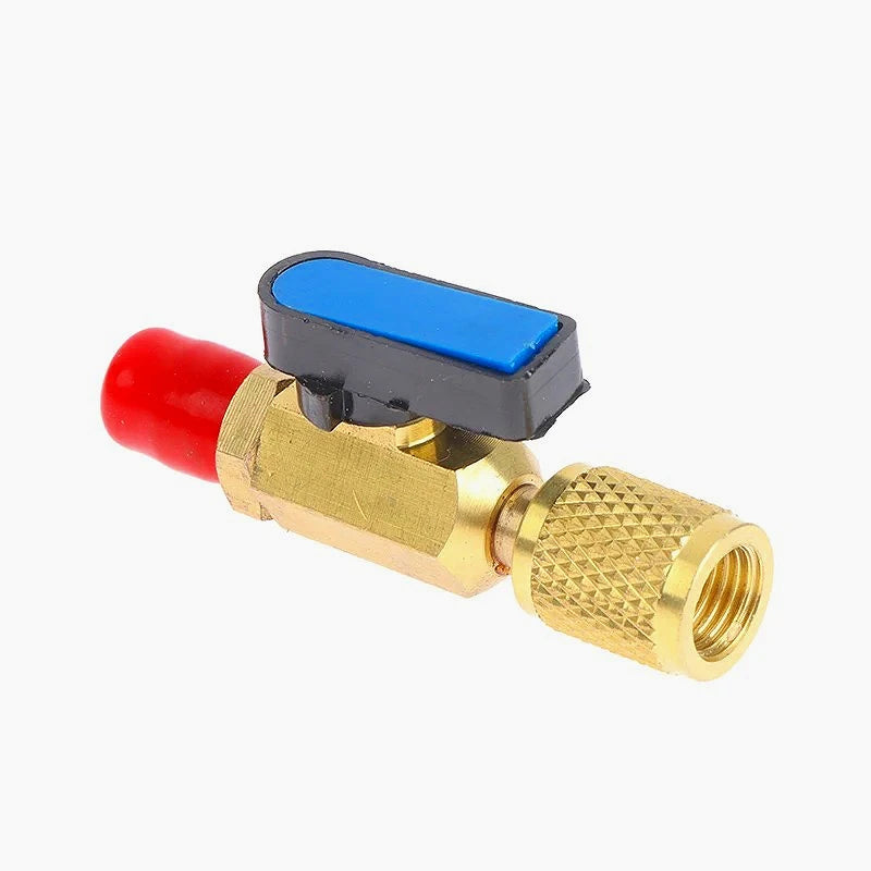 Three Color 1/4 "external Thread To 1/4" Internal Thread SAE Straight Through Ball Valve Refrigerant R22 AC Load Oasis Select Blue Ball valve