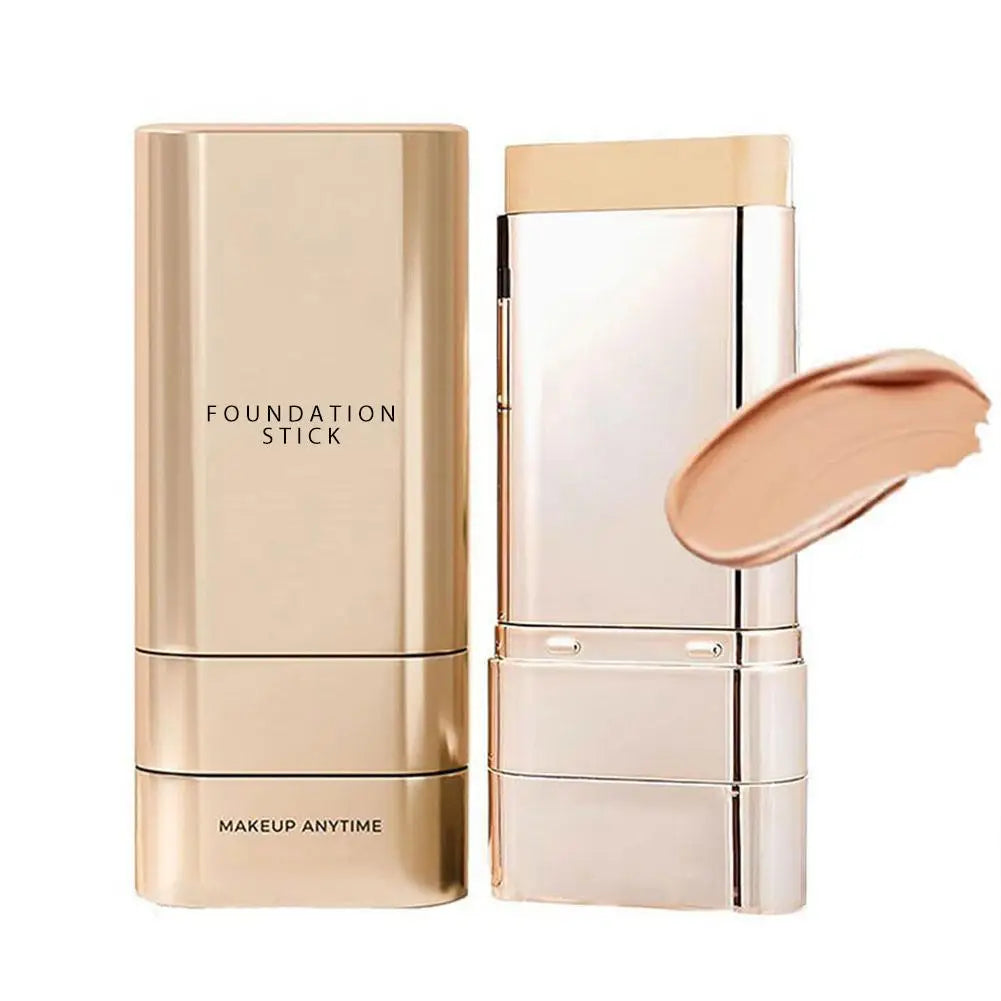 Face Foundation Stick With Brush, Velvet Moist Light Concealer Full Coverage Oil Control Dark Circles Corrector Facial Makeup Oasis Select C