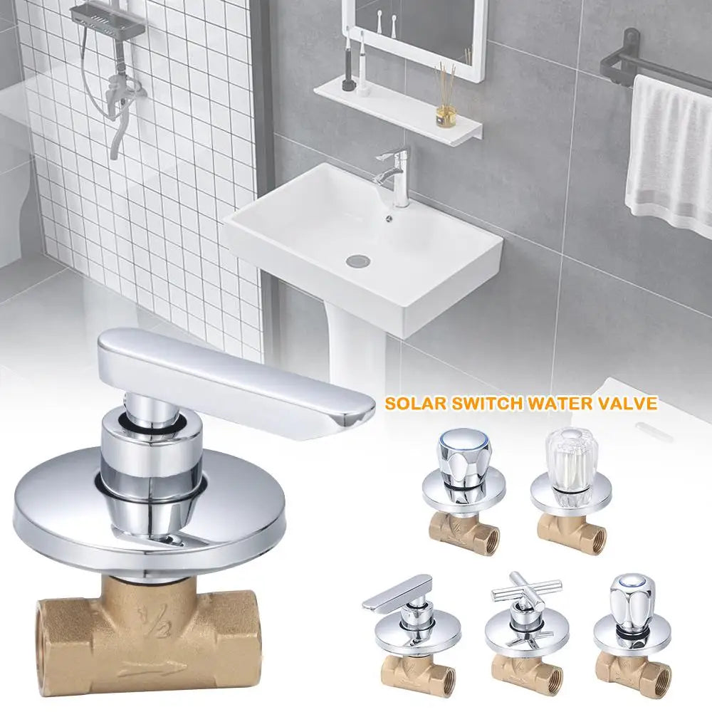 1/2" & 3/4" Brass Shower Stop Valve | Quarter Turn Solar Switch