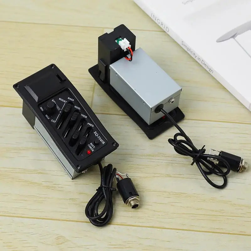 7545R Acoustic Guitar Pickup with 4-Band EQ Preamp & Tuner