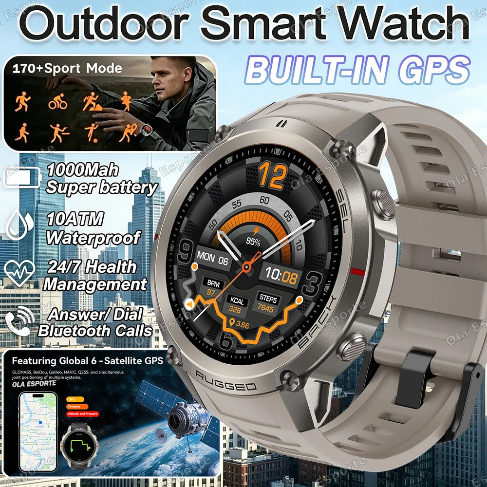 Ola Esporte GPS Smart Watch AMOLED 5ATM 170+ Sports HD Call