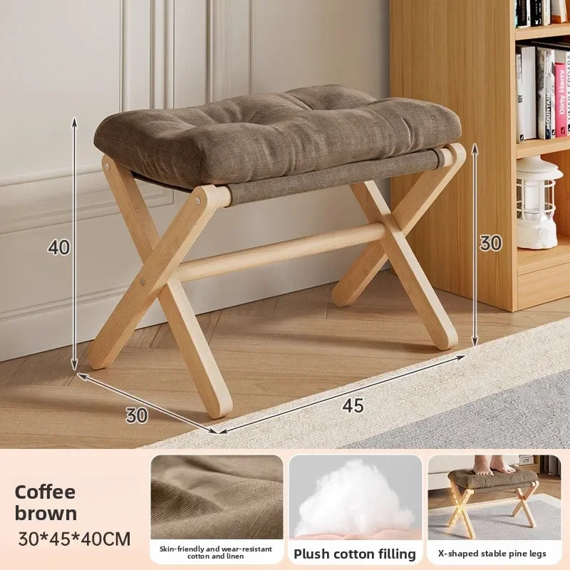 Folding footstool household living room sofa footstool table foot support office footrest workstation foot support Oasis Select Brown