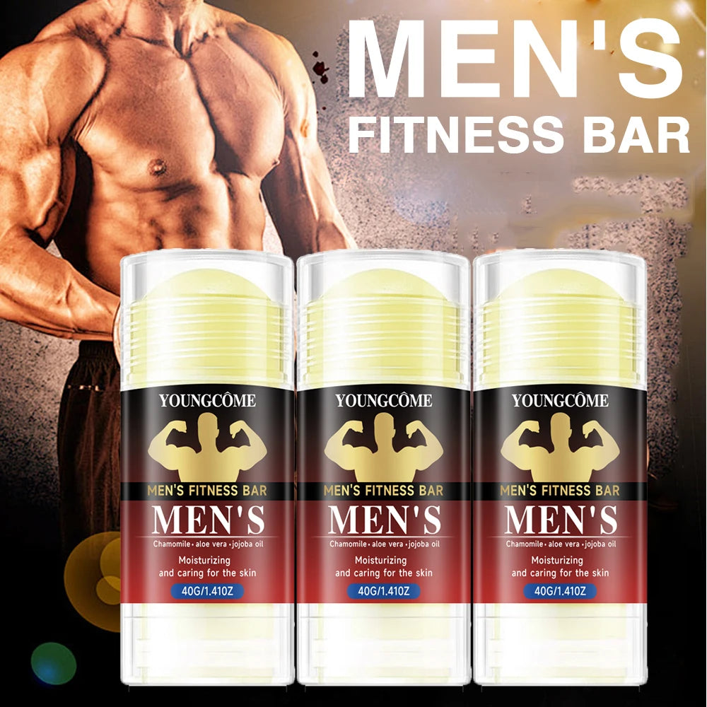 Men's Fitness Bar 1/2/3Set 72H Anti-Sweat Odor Control - Niacinamide,Retinol,Hyaluronic Acid, Gym Essential, Sensitive Skin Safe Oasis Select 40g-3pcs