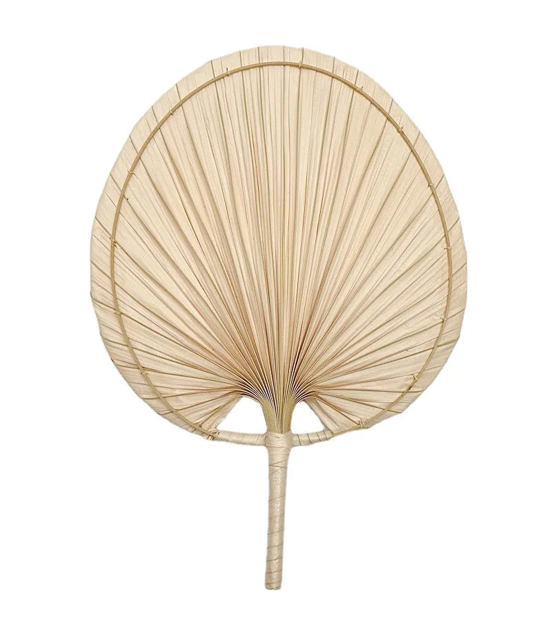 1pc Chinese Style Pure Hand Woven Craft Fan Summer Mosquito Repellent Fan Natural Palm Leaf Hand Shake Fan Home Decoration Oasis Select