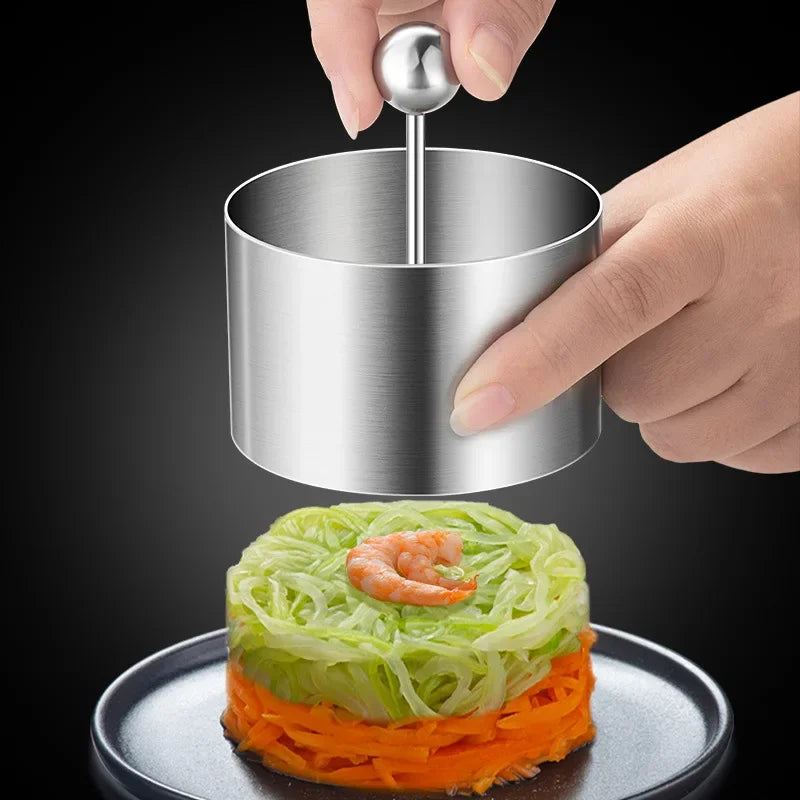 Round Mousse Mold Stainless Steel Ring with Lid Food Decoration Tools-Making Rustproof Pastry Rice Ball Sushi Cooking tools Oasis Select