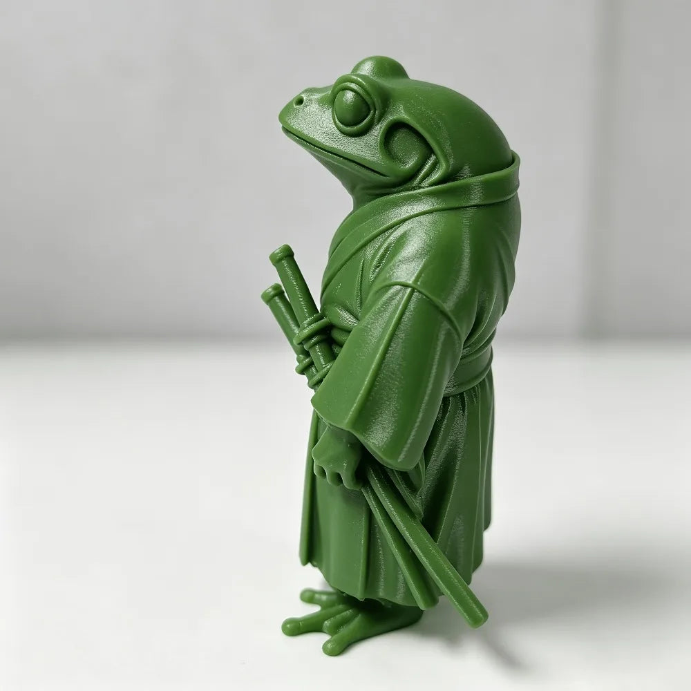 Samurai Frog Warrior Statue Decoration Unique Cool Desktop Decoration Home Desktop Display Creative Festival Party Mini Figurine Oasis Select