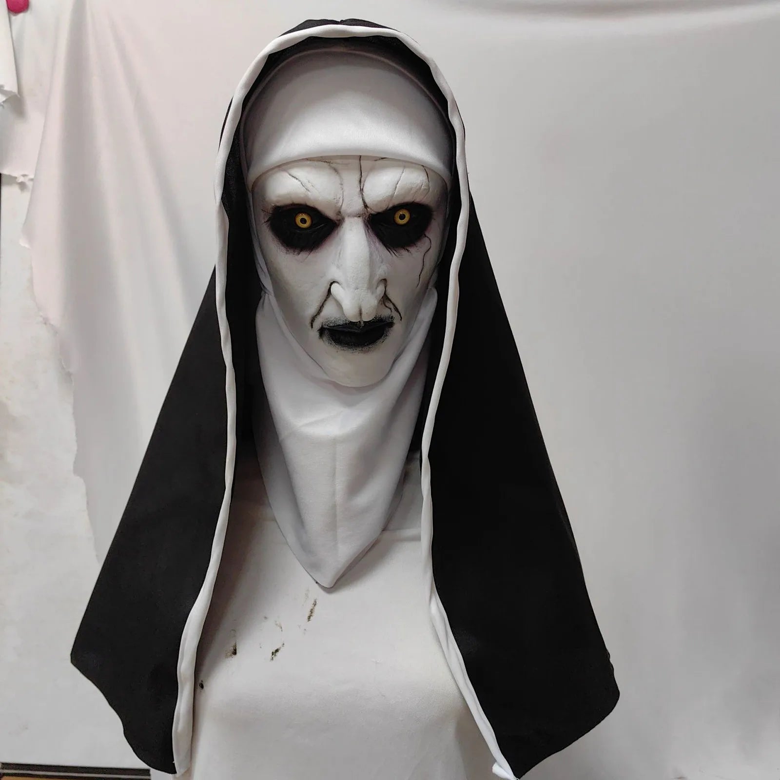 Scary Nun Halloween Latex Full Face Mask – Horror Costume Prop Halloween Horror Mask Oasis Select as shown
