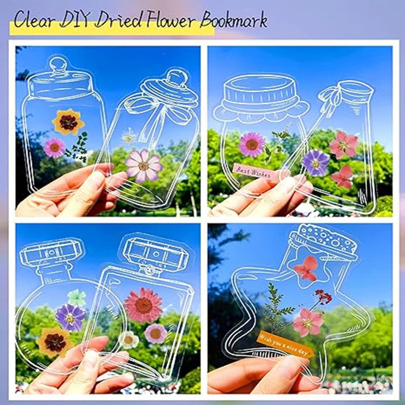 20pcs DIY handmade creative bookmarks, plant specimen collection cards, Carolfan transparent dried flower bookmarks Oasis Select