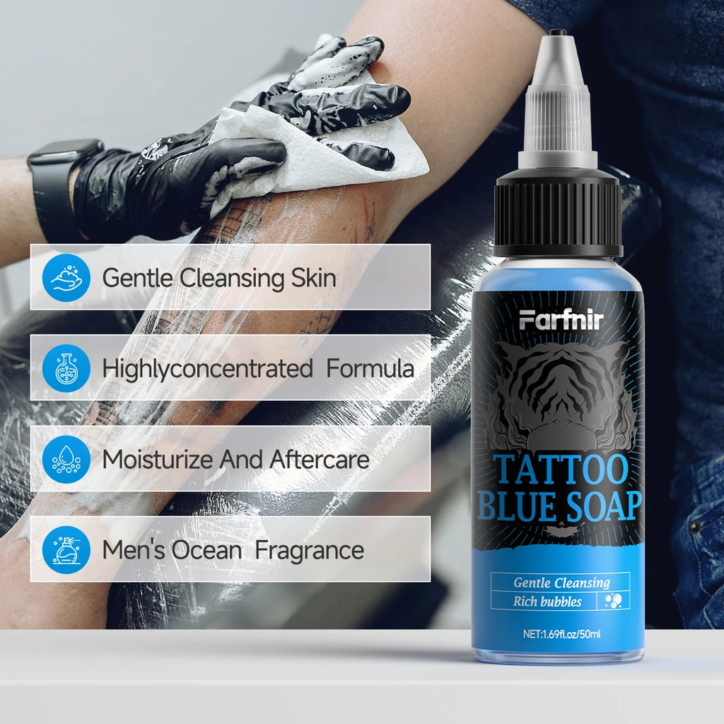 TATTOO BLUE SOAP: Gentle Foaming Formula Hydrates and Nourishes the Skin, Presents Vibrant Colors, and Gently Cares for Tattoos Oasis Select