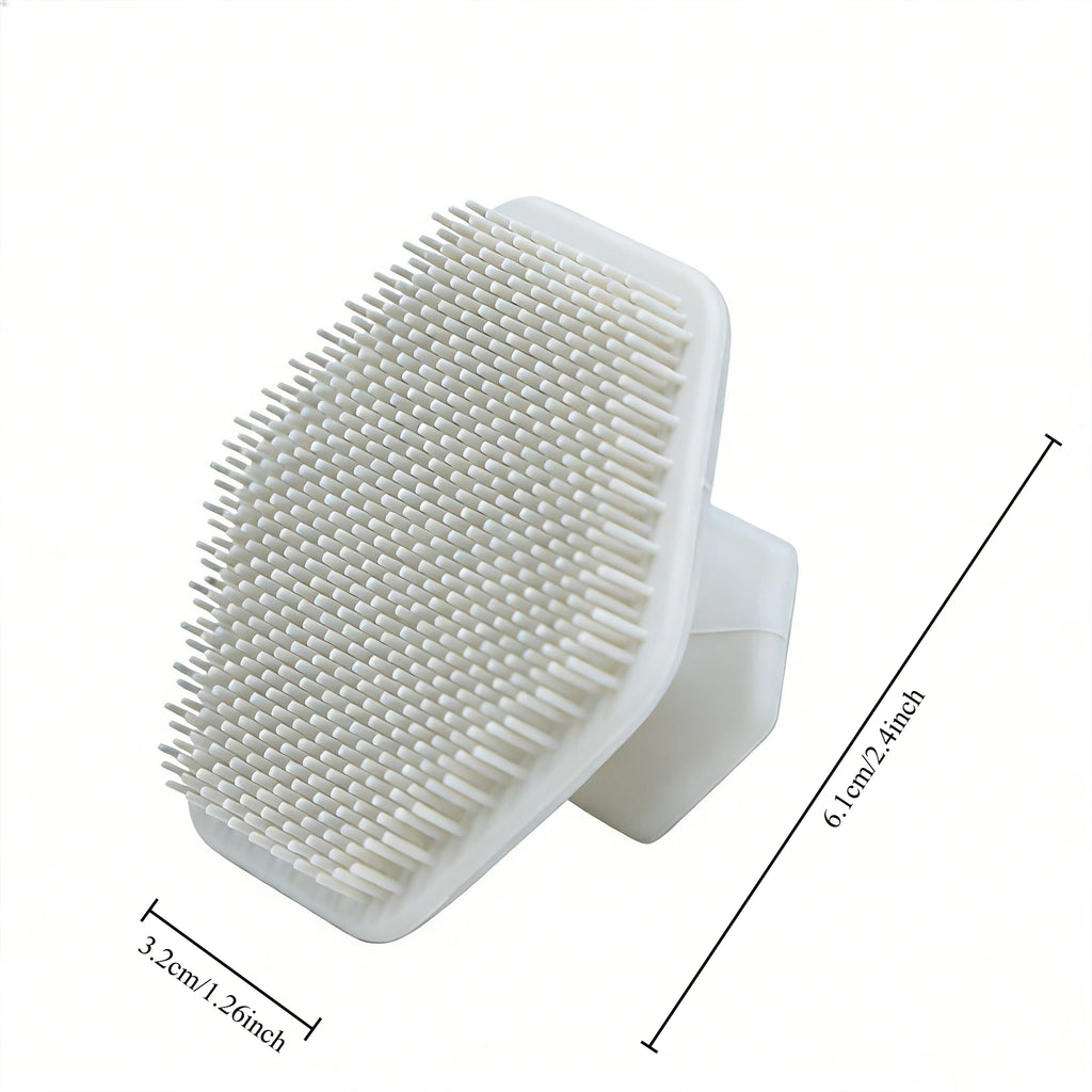 Soft Silicone Beard Shaving Brush with Finger Ring Grip Lathering Tool for Men's Facial Grooming & Shaving Oasis Select White