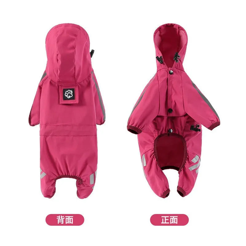 A Four-legged Waterproof Raincoat for Dogs, Large, Medium and Small-sized Pets, and A Pet Raincoat for Going Out on Rainy Days Oasis Select pink M L-25.5cm