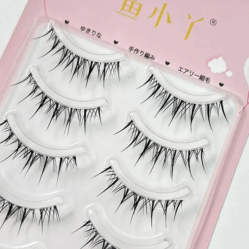 5 Pairs 3D Volume Natural False Eyelashes, Thin Band One-Piece Lashes, Easy to Apply for Daily & Party Makeup Oasis Select