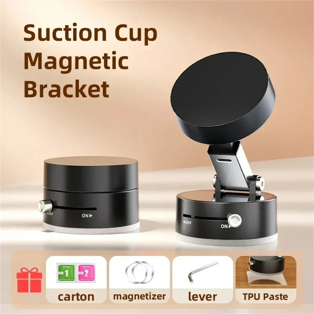 Magnetic Mobile Phone More Portable Vacuum Bracket Adjustable Double-Sided Suction Cup Holder Lazy Stand For All Smartphone Oasis Select black