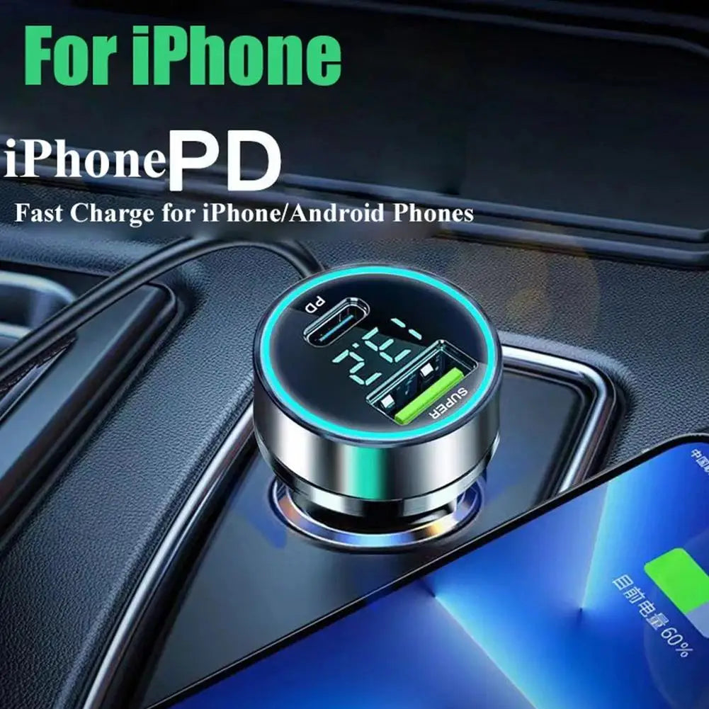 120W PD 20W USB-C Car Charger Fast Charging Dual Port Adapter Car Charger Adapter Oasis Select