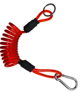 Coiled Breakaway Safety Cable With Stainless steel Snap Hook For Trailer Caravans Towing Vehicles Oasis Select Orange