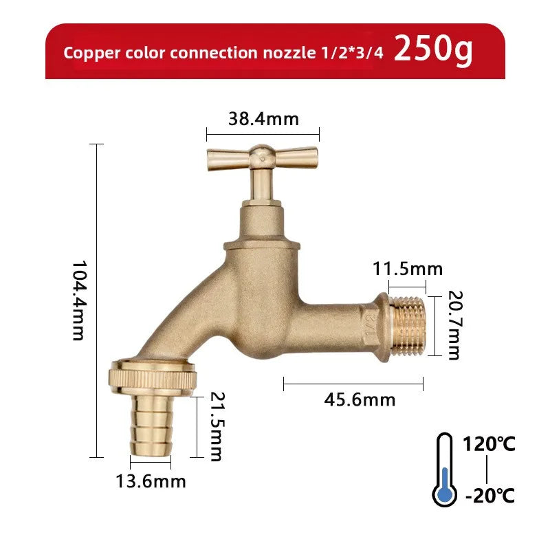 copper Slow Boiling Faucet, Male Thread Bronze Antique Brass with Handle, Faucet Petcock Tap Oasis Select DN15 C