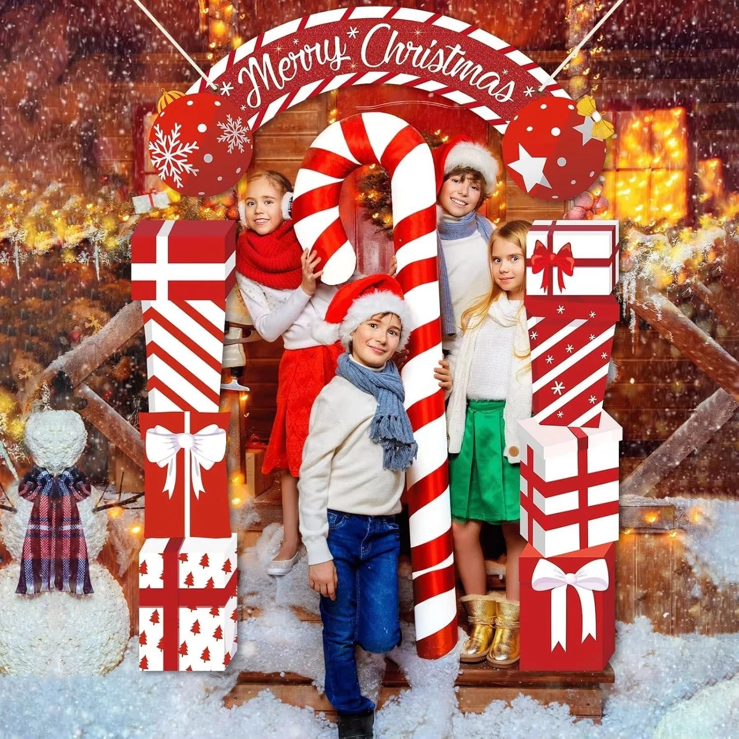 3Pcs Christmas Door Decoration Merry Christmas Porch Sign Front Door Banner Xmas Hanging Decoration Holiday Gift Backdrop Oasis Select