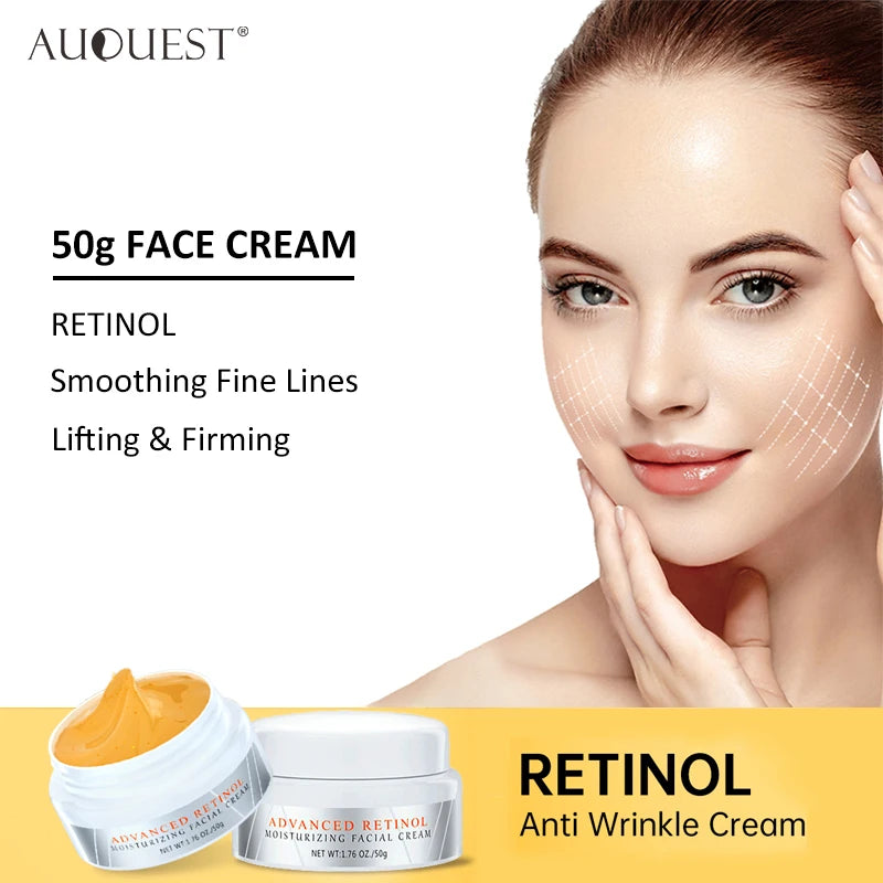 AUQUEST Retinol Wrinkle Face Cream Anti-Aging Smooth Fine Lines Facial Moisturizer Whitening Lift Firm Skin Care Beauty Health Oasis Select