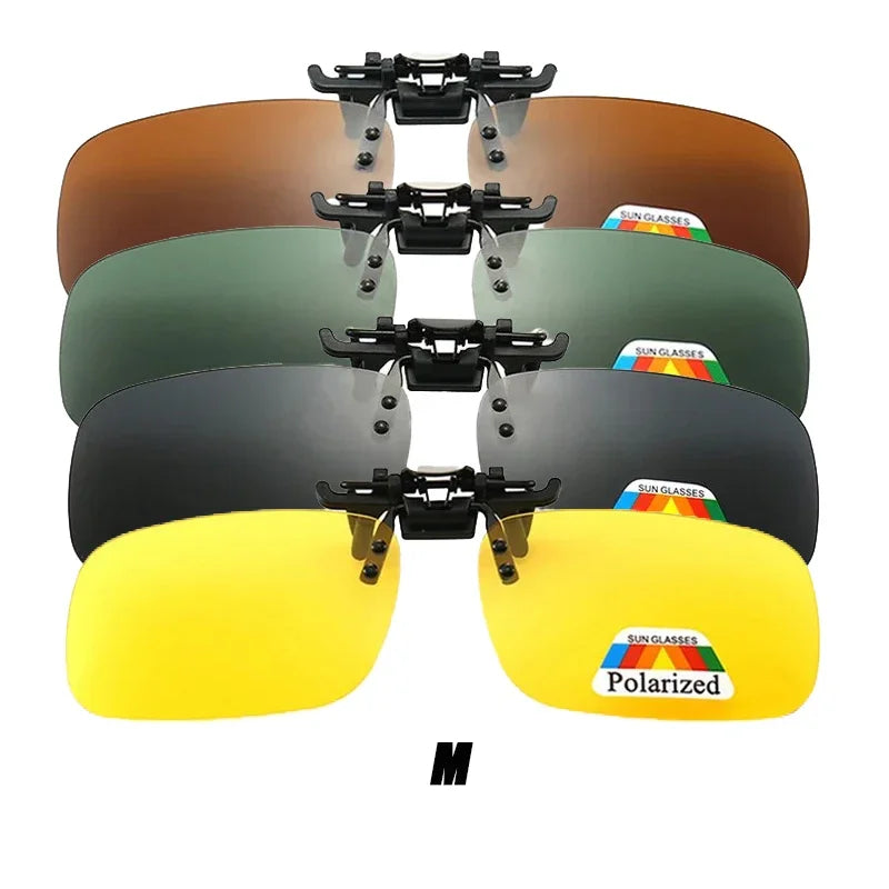Polarized Sunglasses Clips Glasses Clip Driving Night Vision Eyeglasses UV400 Outdoor Shades High Definition Sun Glasses Clips Oasis Select M Mix-4pcs