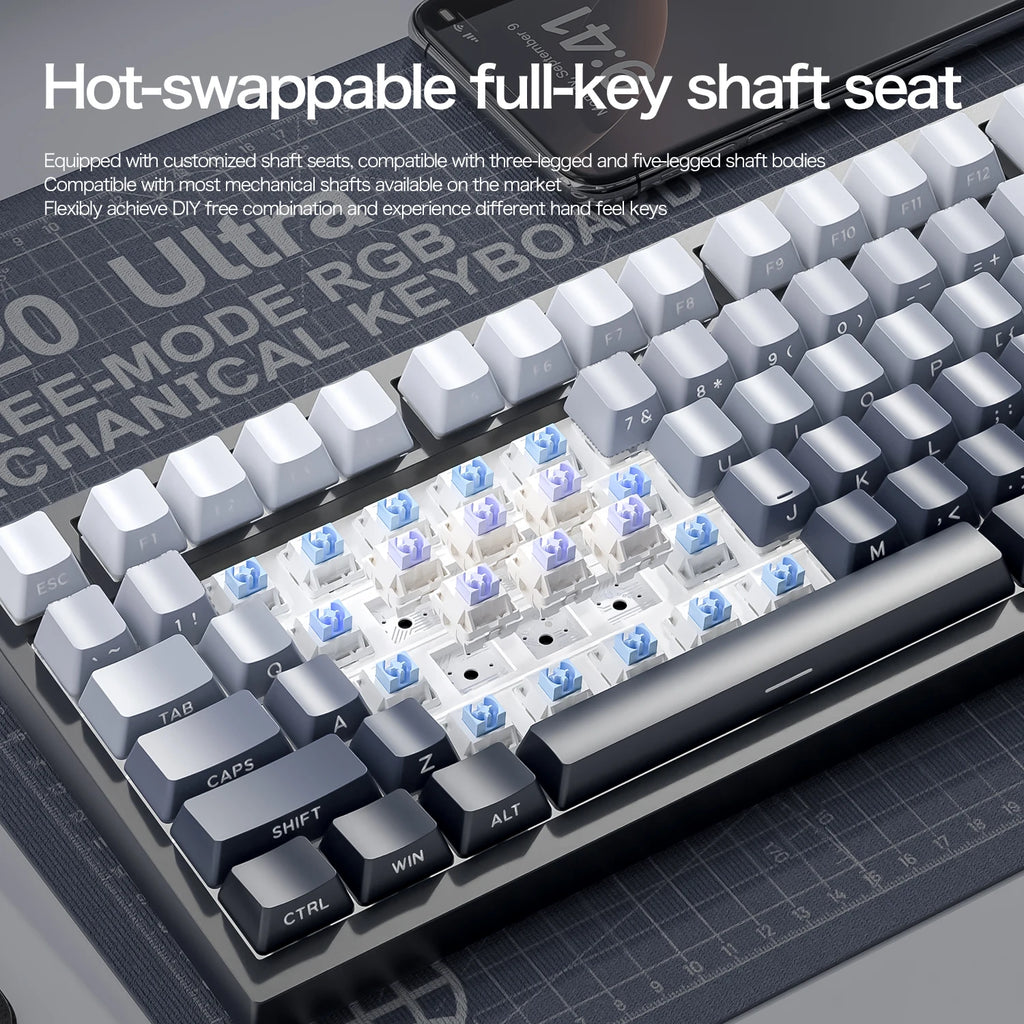 ATTACK SHARK X820Ultra Wireless Mechanical Keyboard Smart Color Screen& Knob,Tri-Mode, Gasket Mount, Hot-Swappable&RGB Oasis Select