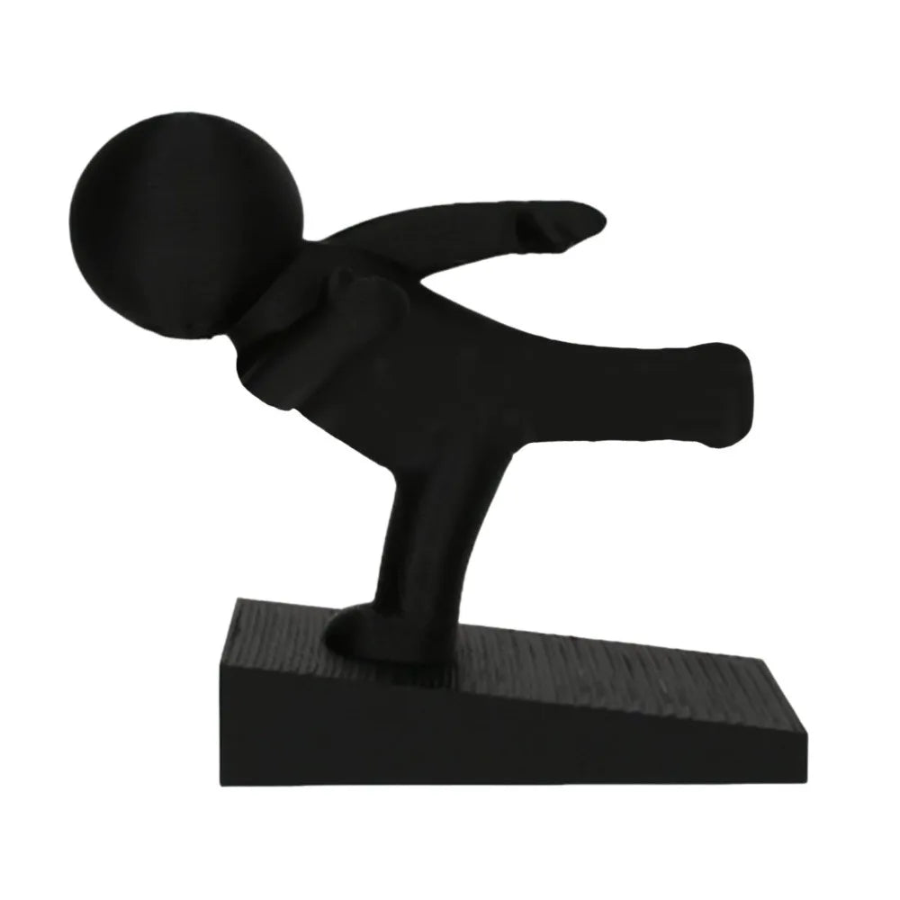 Cute Cartoon Decorative Door Stop No Drilling Action Figure Door Stopper Non-slip Anti Collision Door Bumper for Home&Bedroom Oasis Select Black-A
