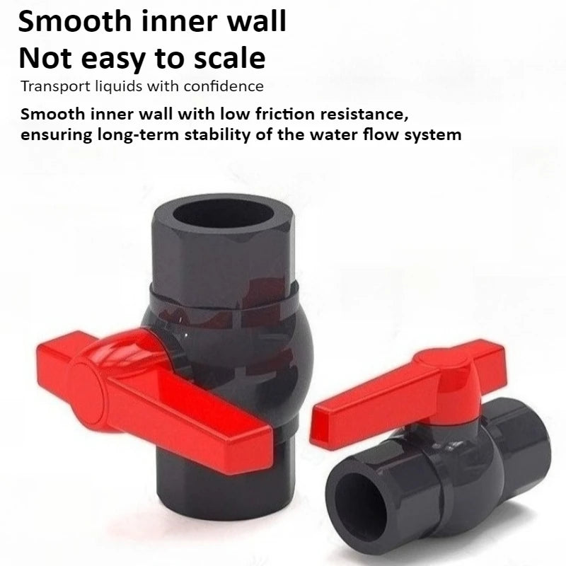Dark Gray Long Handled Ball Valve PVC DN15 20 25 32 40 50 Plastic Single-sided Fittings Switch Socket Industrial Adhesive Oasis Select