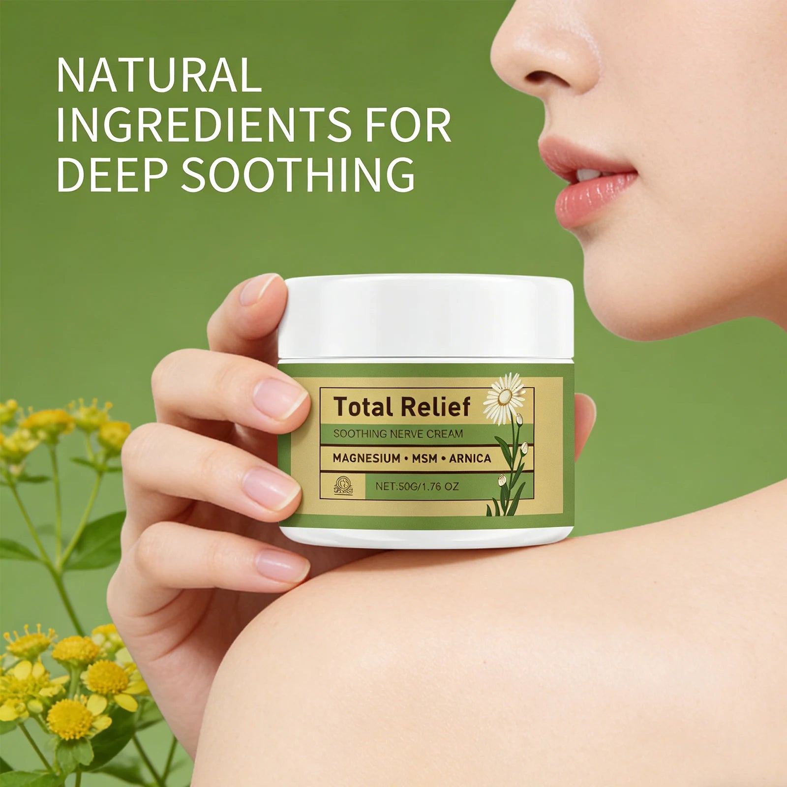 Magnesium Soothing Cream Nerves Relief Long-Lasting Hydration Prevent Drying Moisturizing Body Cream Oasis Select