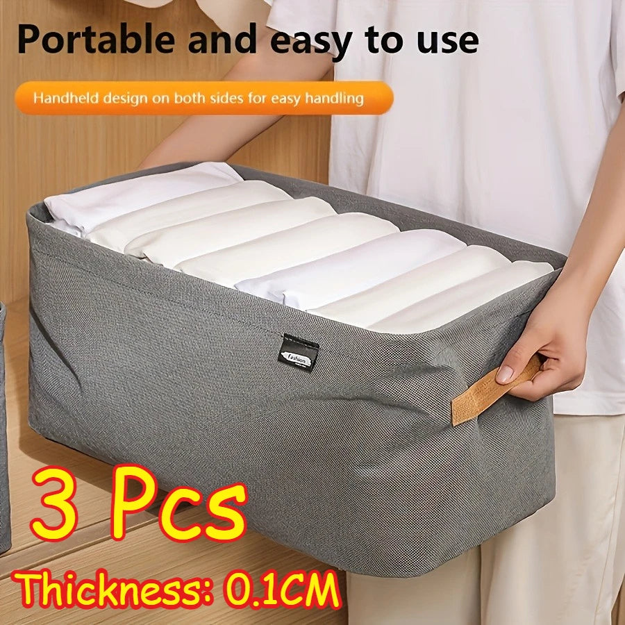 3pcs Underwear Organizer Box for Closet, Stackable Storage Containers for Socks Bras Pants, Drawer Dividers for Bedroom Cabinet Oasis Select