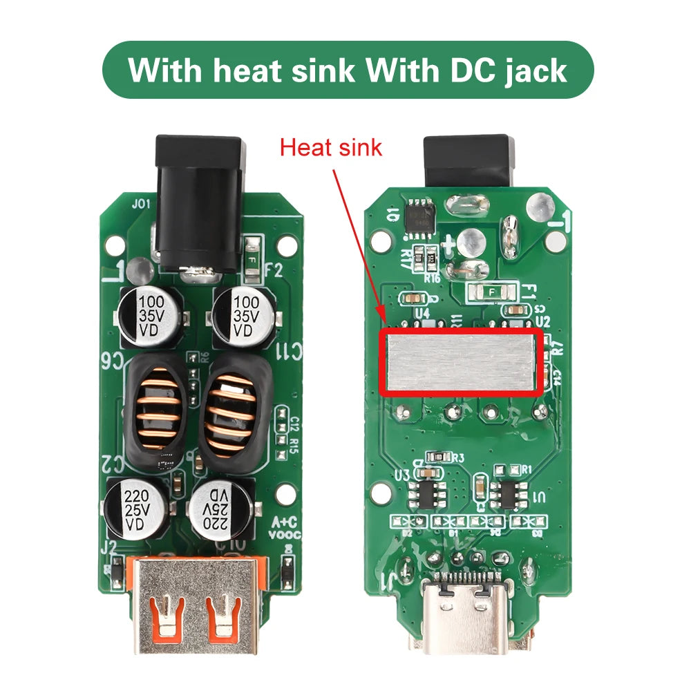 DC 9V-30V Car Mounted Step-Down Charging Module VOOC Multi Protocol USB A 30W+Type C 20W Dual Port Fast Charging Module Oasis Select Type A