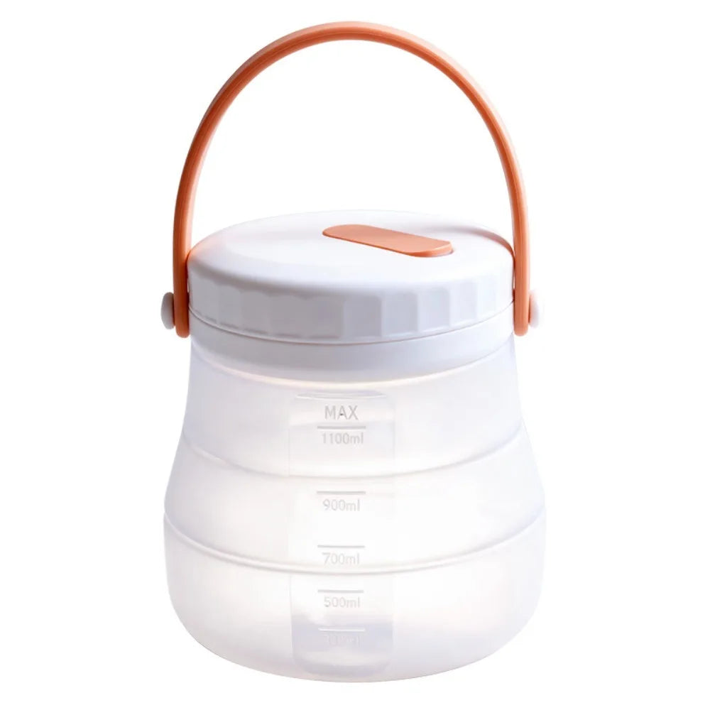 Foldable Silicone Food Storage Bucket 800–1500ml Leak-Proof
