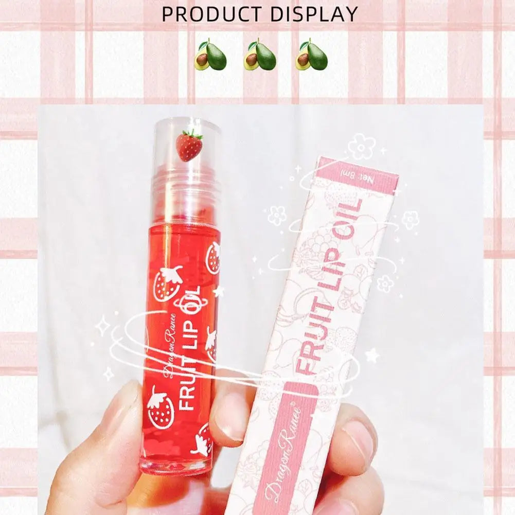 Roll-On Fruit Essence Lip Gloss – Moisturizing Lip Oil Balm Lip Gloss Oil Oasis Select