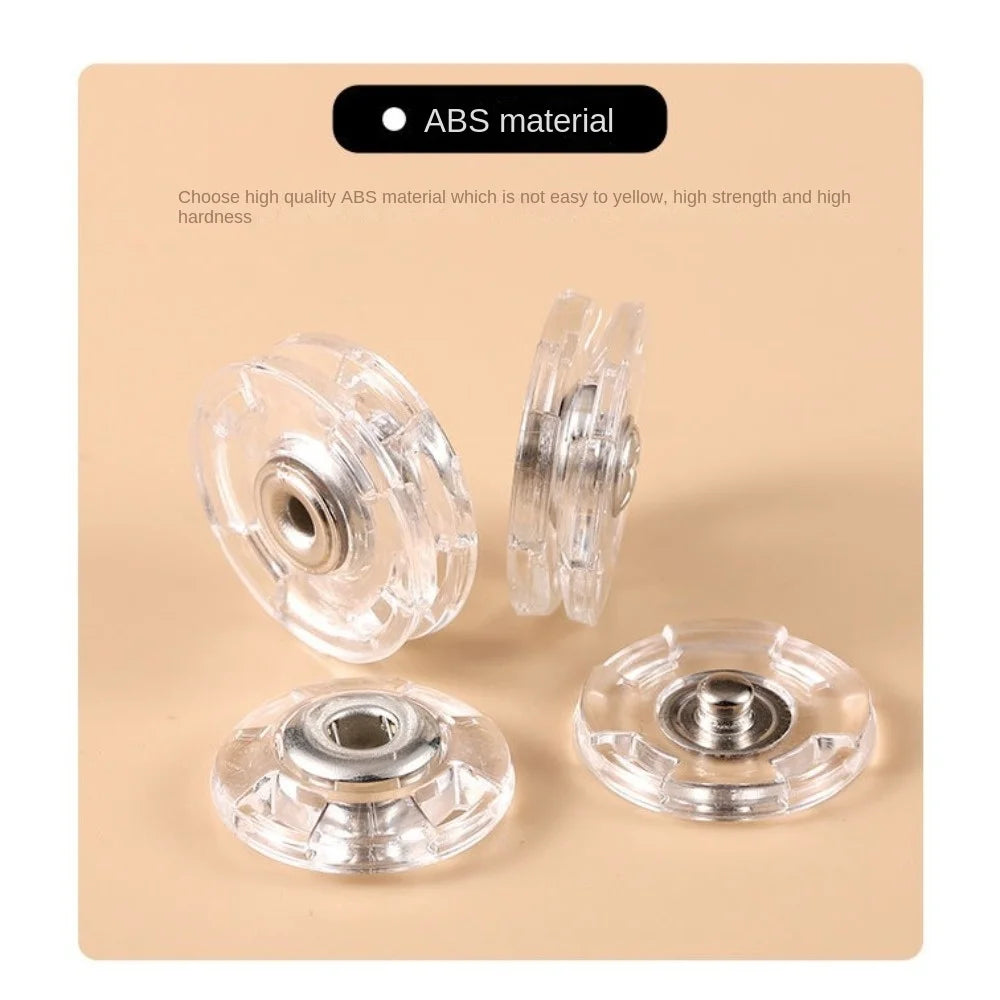 10Pcs New Acrylic Fastener Transparent Invisible Press Stud DIY Round Snap Button Oasis Select