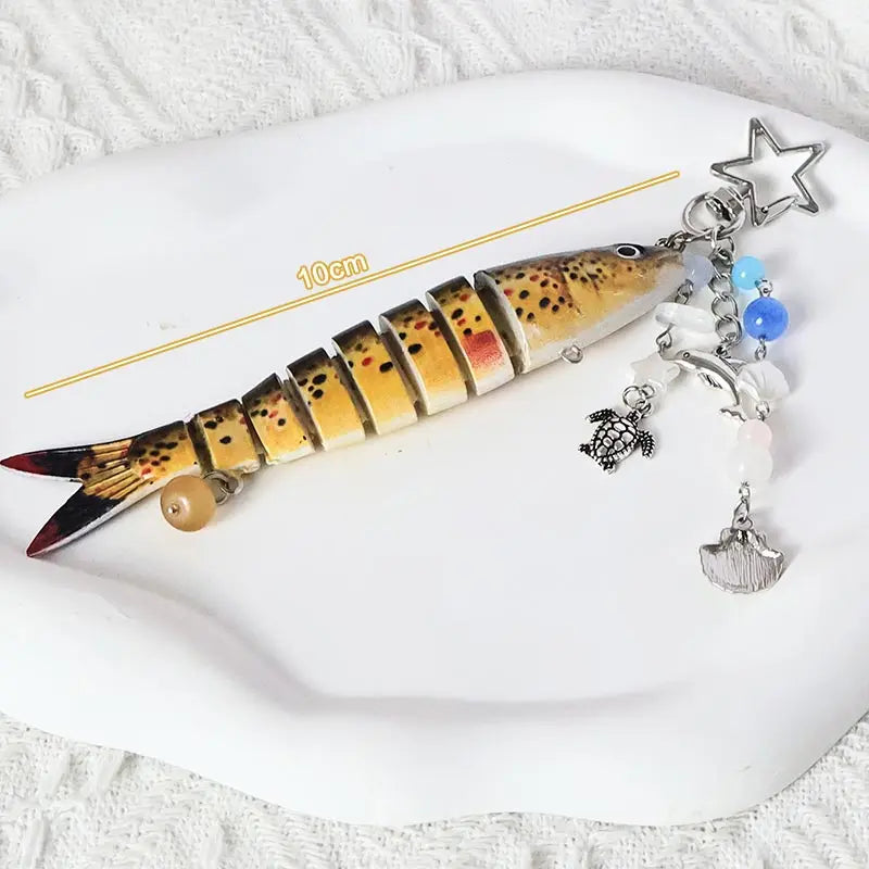 Handmade Fish Keychains Lovely Jewelry Artificial Fish Bait Swimbait Mobile Phone Lanyard Keychain For Men And Women Jewelry Oasis Select A1