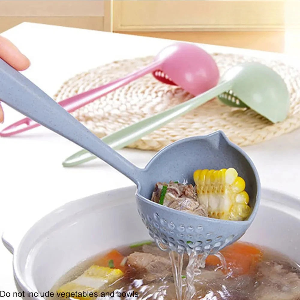 The 2 in 1 Kitchen Spoon Spoon Long Handle Plastic Colander Filter Tableware Hot Pot Spoon Oasis Select