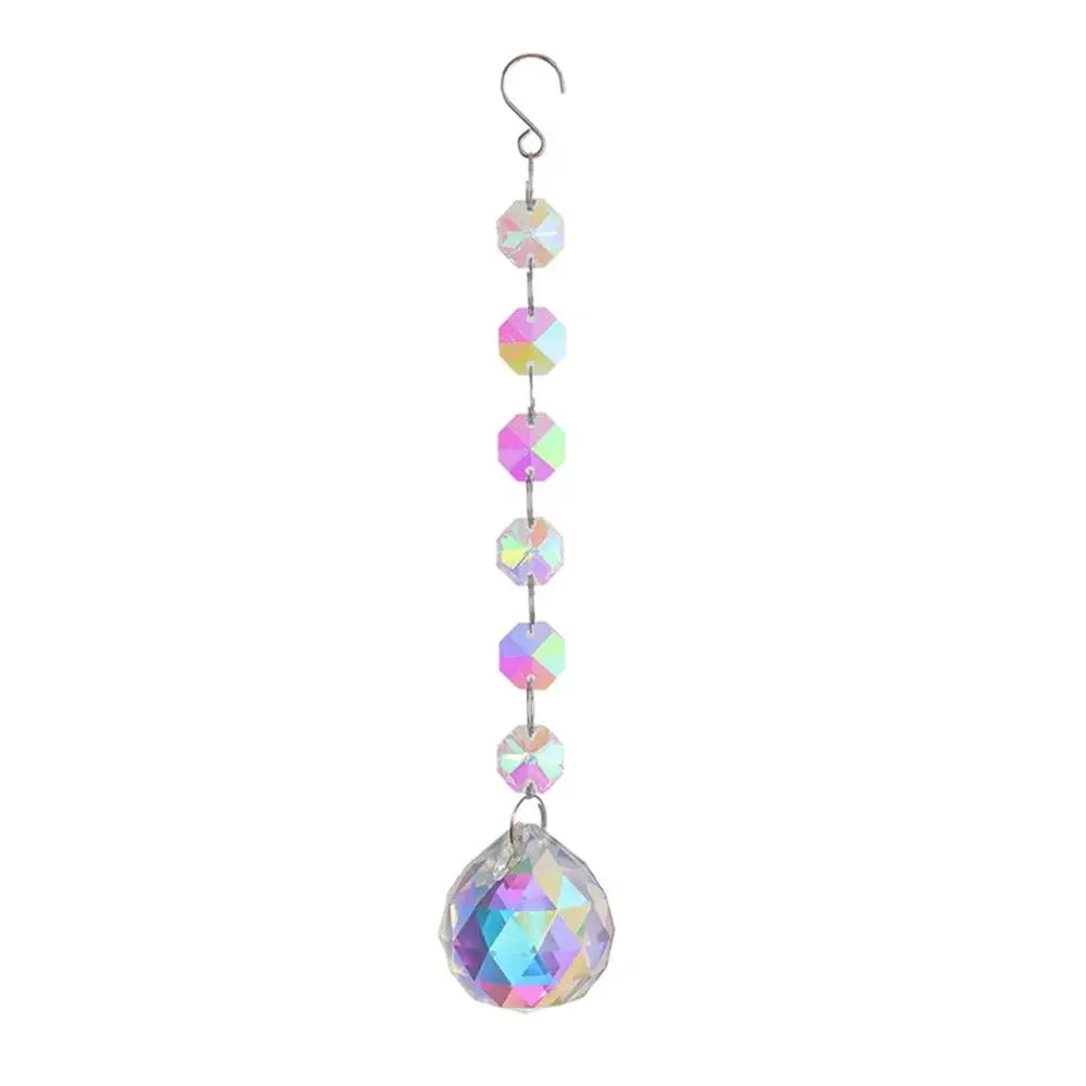 1PCs Crystal Suncatcher 9cm Curtain Pendant Sun Catcher AB Color Rainbow Chaser Glass Prism Outdoor Window Home Garden Decor Oasis Select 1-30mm