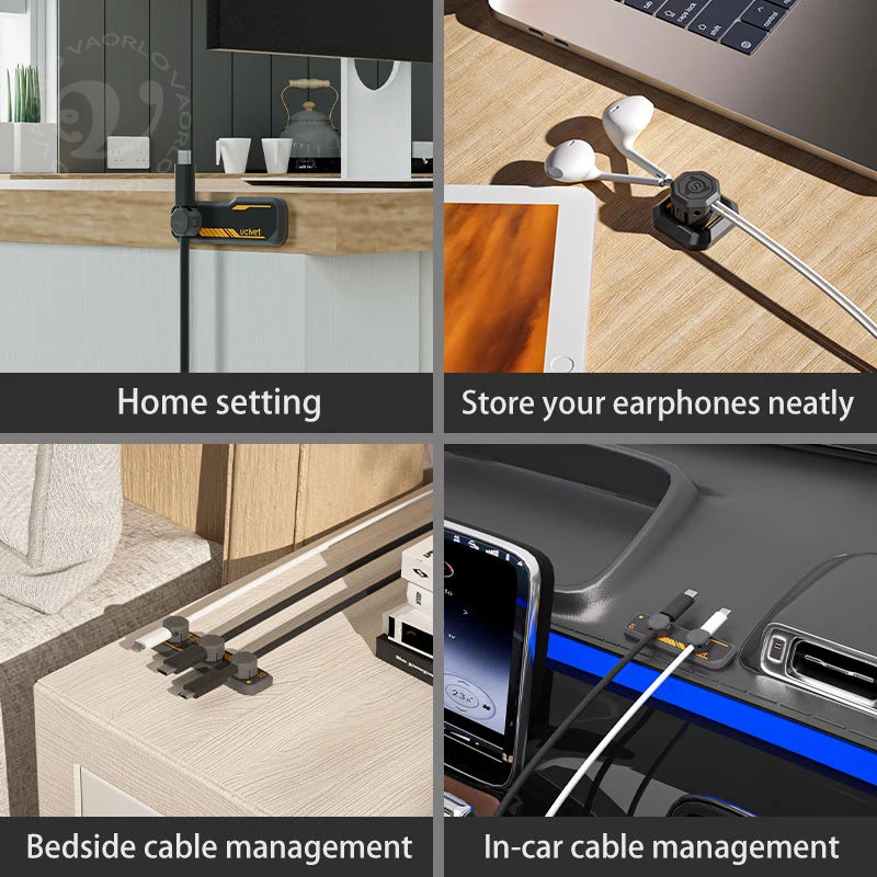 Car Magnetic Cable Organizer Center Console USB Charging Cable Storage Tidy Cable Winder Automotive Interior Accessories Desktop Oasis Select
